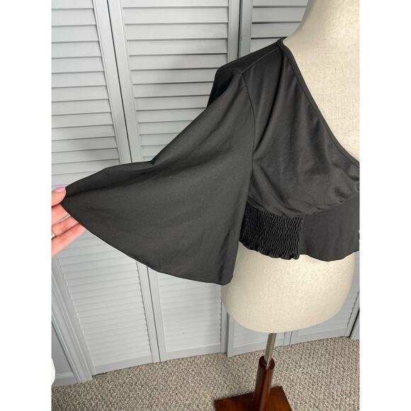 Shein reflective allover print flare leg pants & flutter sleeve crop top medium - Picture 3 of 12